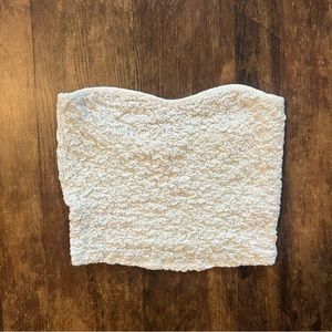 free people ivory strapless crop top